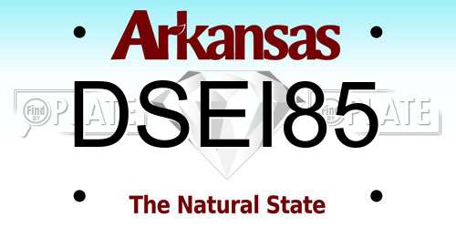 DSEI85 Arkansas License Plate