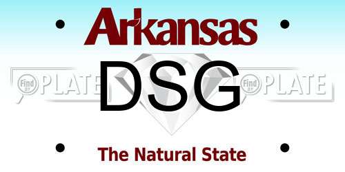 DSG Arkansas License Plate