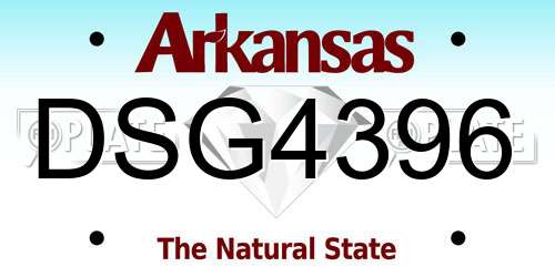 DSG4396 Arkansas License Plate