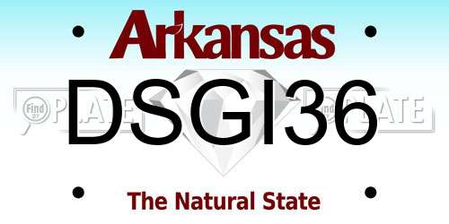 DSGI36 Arkansas License Plate