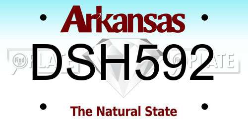DSH592 Arkansas License Plate
