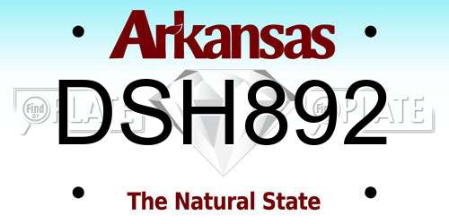 DSH892 Arkansas License Plate