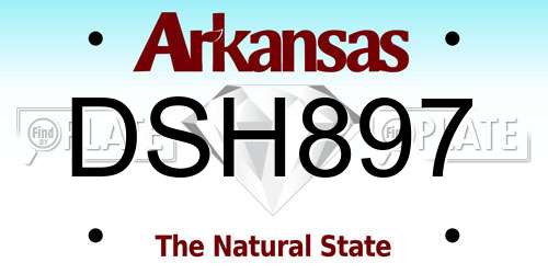 DSH897 Arkansas License Plate