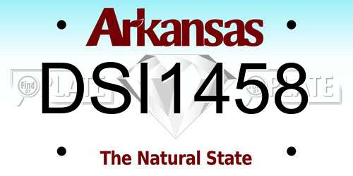 DSI1458 Arkansas License Plate