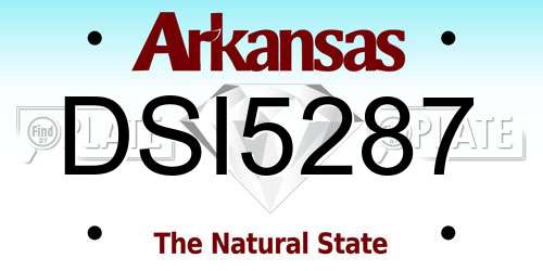 DSI5287 Arkansas License Plate