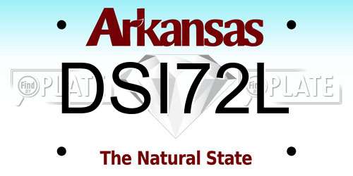 DSI72L Arkansas License Plate