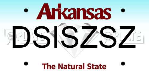 DSISZSZ Arkansas License Plate