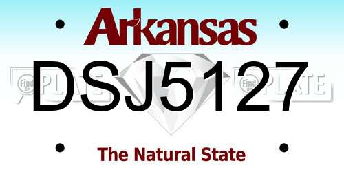 DSJ5127 Arkansas License Plate