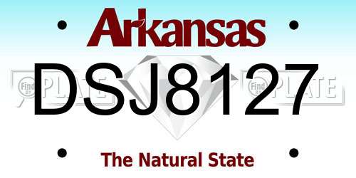 DSJ8127 Arkansas License Plate