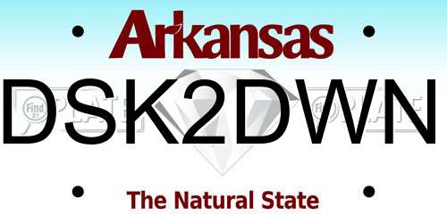 DSK2DWN Arkansas License Plate