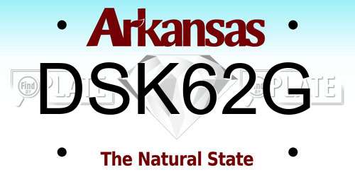 DSK62G Arkansas License Plate