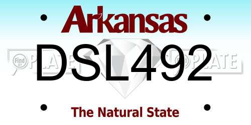 DSL492 Arkansas License Plate