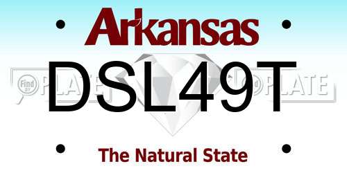 DSL49T Arkansas License Plate