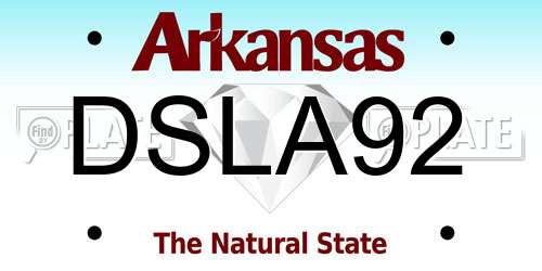 DSLA92 Arkansas License Plate