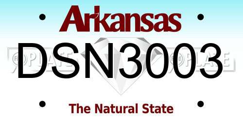 DSN3003 Arkansas License Plate