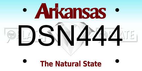 DSN444 Arkansas License Plate