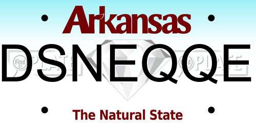 DSNEQQE Arkansas License Plate