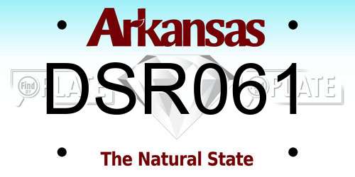 DSR061 Arkansas License Plate