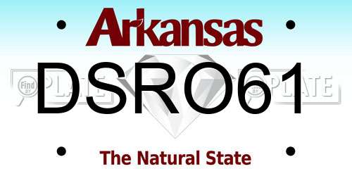 DSRO61 Arkansas License Plate