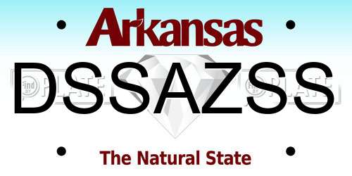 DSSAZSS Arkansas License Plate