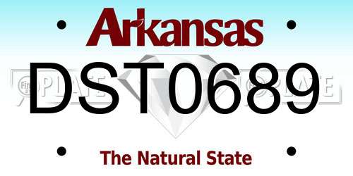 DST0689 Arkansas License Plate