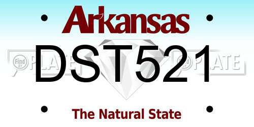 DST521 Arkansas License Plate