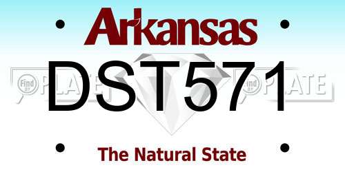 DST571 Arkansas License Plate