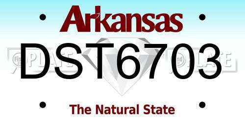 DST6703 Arkansas License Plate