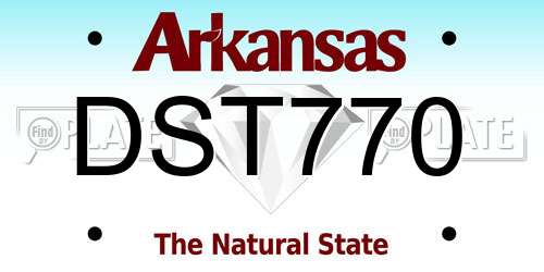 DST770 Arkansas License Plate