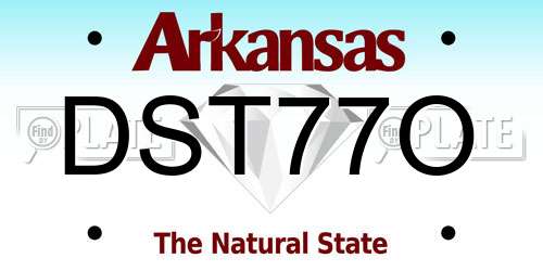 DST77O Arkansas License Plate