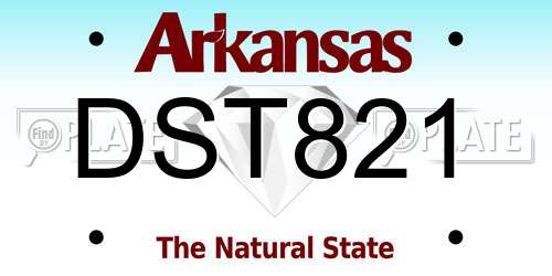 DST821 Arkansas License Plate