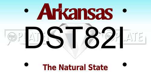DST82I Arkansas License Plate