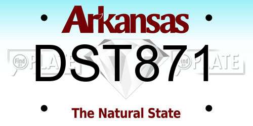 DST871 Arkansas License Plate