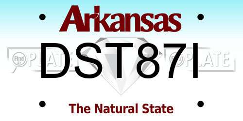 DST87I Arkansas License Plate