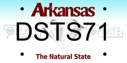 DSTS71 Arkansas License Plate