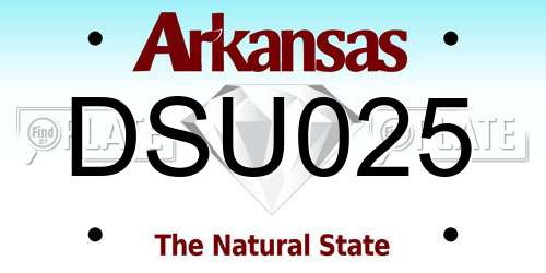 DSU025 Arkansas License Plate