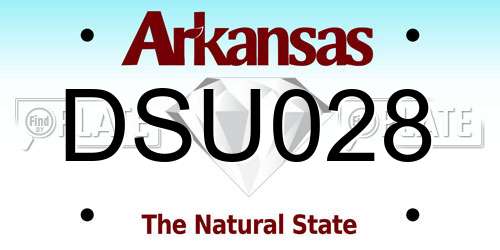 DSU028 Arkansas License Plate