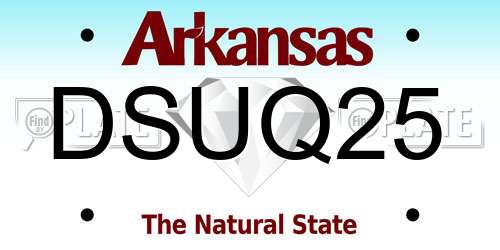 DSUQ25 Arkansas License Plate