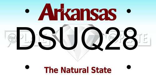 DSUQ28 Arkansas License Plate