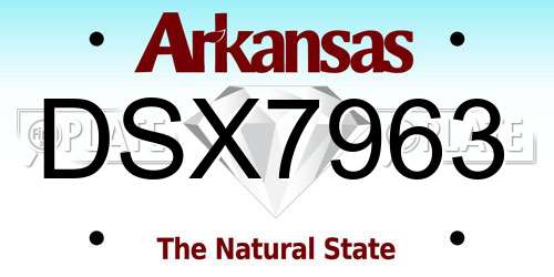 DSX7963 Arkansas License Plate