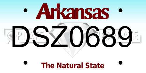 DSZ0689 Arkansas License Plate