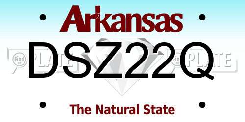 DSZ22Q Arkansas License Plate