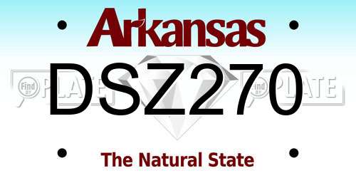 DSZ270 Arkansas License Plate