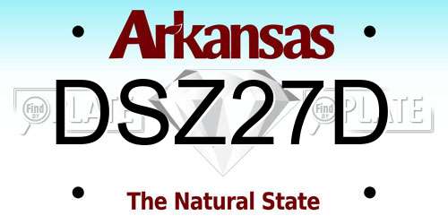 DSZ27D Arkansas License Plate