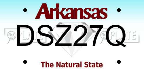 DSZ27Q Arkansas License Plate