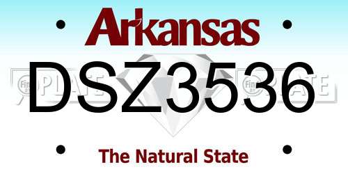 DSZ3536 Arkansas License Plate