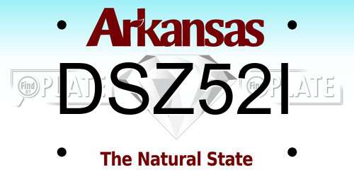 DSZ52I Arkansas License Plate