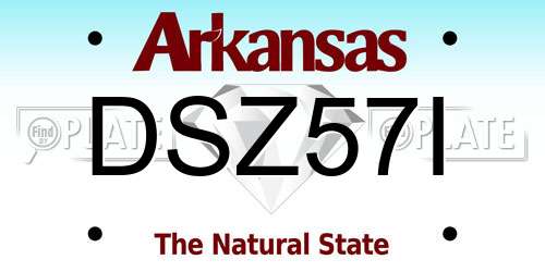 DSZ57I Arkansas License Plate