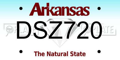 DSZ720 Arkansas License Plate