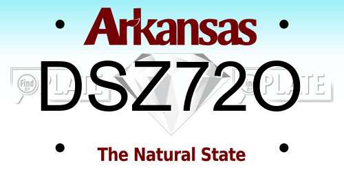 DSZ72O Arkansas License Plate